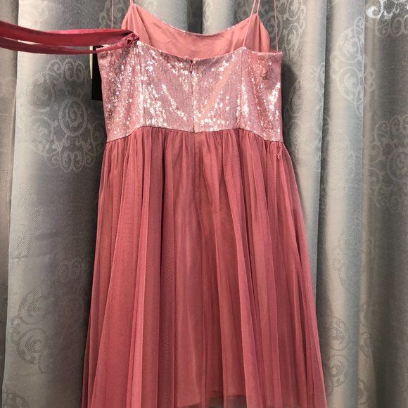 Super Cute Short Junior Prom  Bridesmaid Dress, Size 12 Dusty Rose Pink Rg$499 - Picture 9 of 10